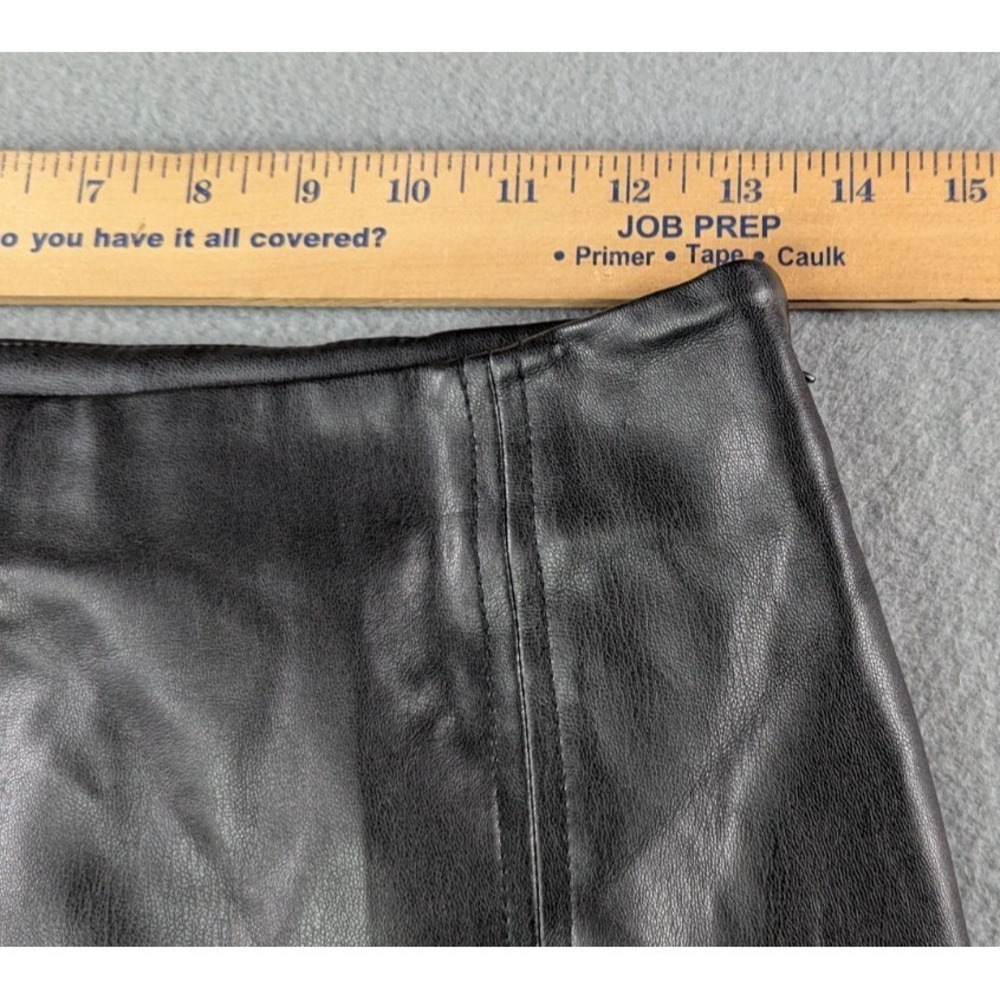 Juicy by Juicy Couture Womens Faux Leather Mini Skirt XS Black‎ Slit - Picture 7 of 10